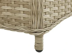 Clearance Beliani Set salotto da giardino con tavolo e pouf 2 posti PONZA Rattan sintetico (PE) Beige Beige Naturale