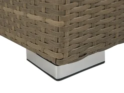 Online Beliani Set salotto da giardino con tavolo e pouf 5 posti BELLUNO Rattan sintetico (PE) Bianco Bianco Argento Marrone