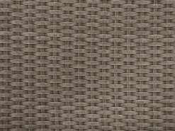 Beliani Set salotto da giardino con tavolo e pouf 5 posti BARDI con cuscini Rattan sintetico (PE) Tortora Beige Naturale Grigio