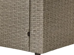 Beliani Set salotto da giardino con tavolo e pouf 5 posti BARDI con cuscini Rattan sintetico (PE) Tortora Beige Naturale Grigio