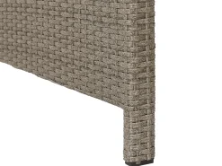 Outlet Beliani Set salotto da giardino con tavolo e pouf 5 posti FONTI con cuscini Rattan sintetico (PE) Tortora Beige Naturale Grigio