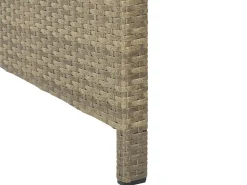 Outlet Beliani Set salotto da giardino con tavolo e pouf 5 posti FONTI con cuscini Rattan sintetico (PE) Marrone Bianco Marrone