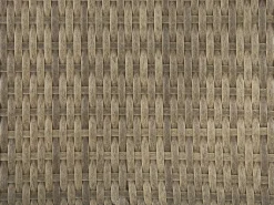 Outlet Beliani Set salotto da giardino con tavolo e pouf 5 posti FONTI con cuscini Rattan sintetico (PE) Marrone Bianco Marrone