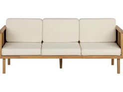 Beliani Set salotto da giardino con tavolo e pouf 5 posti BARATTI Legno d'acacia Marrone Beige Marrone