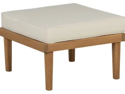 Outlet Beliani Set salotto da giardino con tavolo e pouf 5 posti BARATTI Legno d'acacia Marrone Beige Marrone