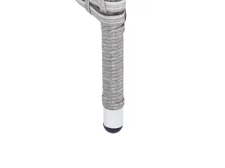 Discount Beliani Set salotto da giardino con tavolo e pouf 9 posti LACONA Lato destro Rattan sintetico (PE) chiaro Grigio