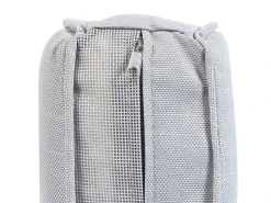 Discount Beliani Set salotto da giardino con tavolo e pouf 9 posti LACONA Lato destro Rattan sintetico (PE) chiaro Grigio