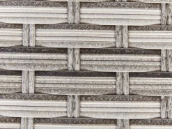 Discount Beliani Set salotto da giardino con tavolo e pouf 9 posti LACONA Lato destro Rattan sintetico (PE) chiaro Grigio