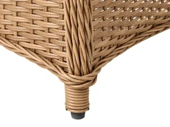 Discount Beliani Set salotto da giardino con tavolo e pouf 2 posti PONZA Rattan sintetico (PE) Marrone Bianco Marrone