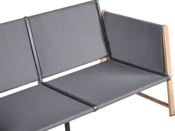 Hot Beliani Set salotto da giardino con tavolo e pouf 5 posti NOLA Metallo Grigio Marrone Grigio