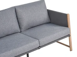 Hot Beliani Set salotto da giardino con tavolo e pouf 5 posti NOLA Metallo Grigio Marrone Grigio