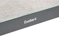 Hot Beliani Set salotto da giardino con tavolo e pouf 5 posti NOLA Metallo Grigio Marrone Grigio