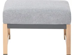 Hot Beliani Set salotto da giardino con tavolo e pouf 5 posti NOLA Metallo Grigio Marrone Grigio