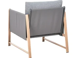 Hot Beliani Set salotto da giardino con tavolo e pouf 5 posti NOLA Metallo Grigio Marrone Grigio
