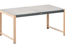 Hot Beliani Set salotto da giardino con tavolo e pouf 5 posti NOLA Metallo Grigio Marrone Grigio