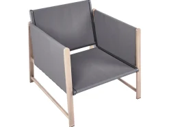 Hot Beliani Set salotto da giardino con tavolo e pouf 5 posti NOLA Metallo Grigio Marrone Grigio