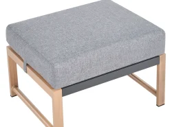 Hot Beliani Set salotto da giardino con tavolo e pouf 5 posti NOLA Metallo Grigio Marrone Grigio