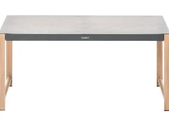 Hot Beliani Set salotto da giardino con tavolo e pouf 5 posti NOLA Metallo Grigio Marrone Grigio