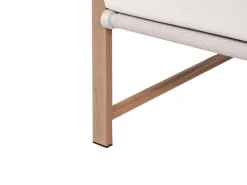 Clearance Beliani Set salotto da giardino con tavolo e pouf 5 posti NOLA Metallo Beige chiaro Beige Marrone