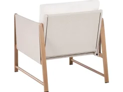 Clearance Beliani Set salotto da giardino con tavolo e pouf 5 posti NOLA Metallo Beige chiaro Beige Marrone