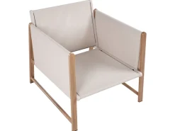 Clearance Beliani Set salotto da giardino con tavolo e pouf 5 posti NOLA Metallo Beige chiaro Beige Marrone