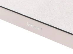 Clearance Beliani Set salotto da giardino con tavolo e pouf 5 posti NOLA Metallo Beige chiaro Beige Marrone