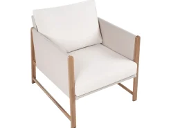 Clearance Beliani Set salotto da giardino con tavolo e pouf 5 posti NOLA Metallo Beige chiaro Beige Marrone
