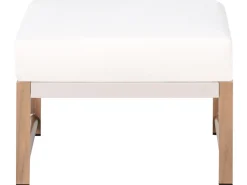 Clearance Beliani Set salotto da giardino con tavolo e pouf 5 posti NOLA Metallo Beige chiaro Beige Marrone