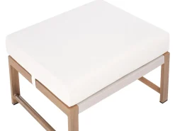 Clearance Beliani Set salotto da giardino con tavolo e pouf 5 posti NOLA Metallo Beige chiaro Beige Marrone