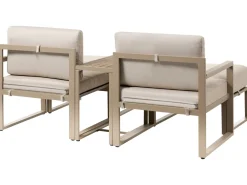 Clearance Beliani Set salotto da giardino con tavolo e pouf 2 posti NOCI Modulare Metallo Beige
