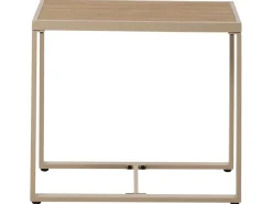 Clearance Beliani Set salotto da giardino con tavolo e pouf 2 posti NOCI Modulare Metallo Beige