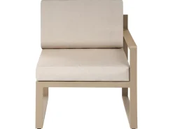 Clearance Beliani Set salotto da giardino con tavolo e pouf 2 posti NOCI Modulare Metallo Beige