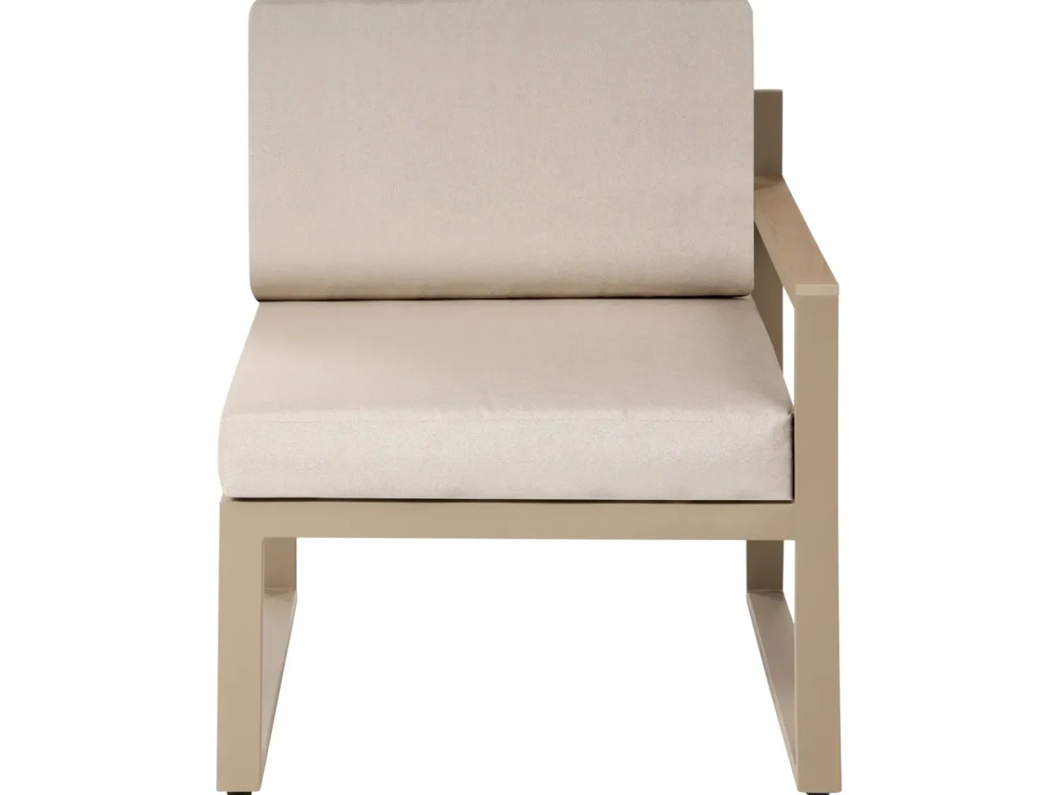 Clearance Beliani Set salotto da giardino con tavolo e pouf 2 posti NOCI Modulare Metallo Beige