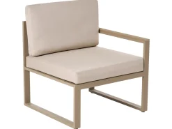Clearance Beliani Set salotto da giardino con tavolo e pouf 2 posti NOCI Modulare Metallo Beige
