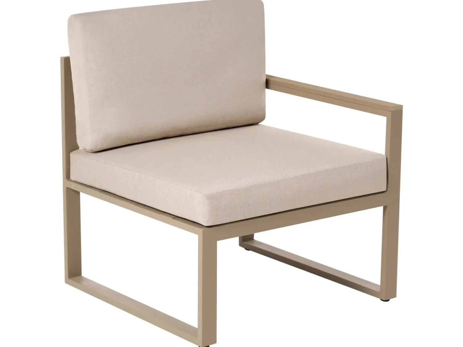 Clearance Beliani Set salotto da giardino con tavolo e pouf 2 posti NOCI Modulare Metallo Beige