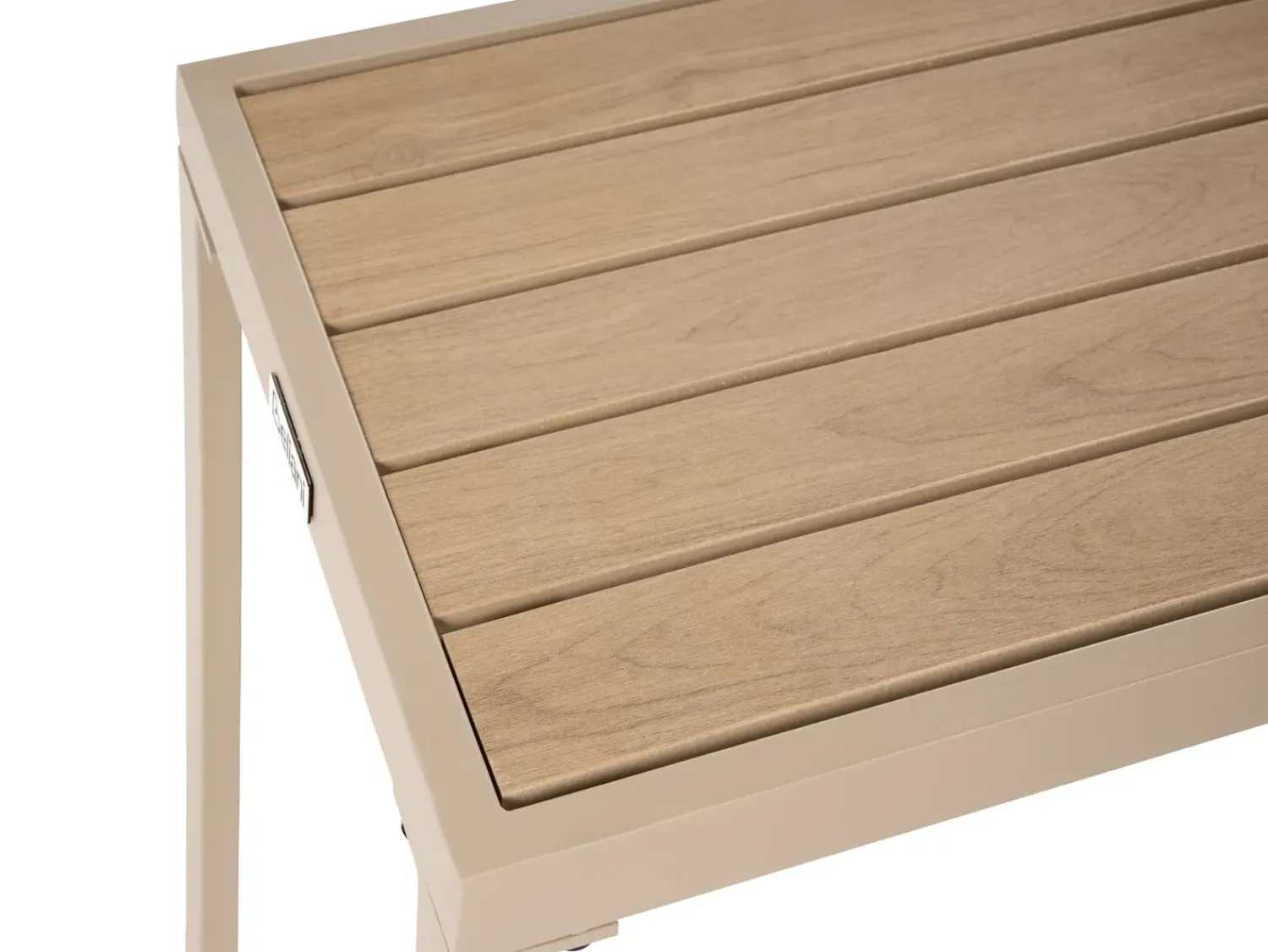Clearance Beliani Set salotto da giardino con tavolo e pouf 2 posti NOCI Modulare Metallo Beige