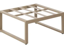 Clearance Beliani Set salotto da giardino con tavolo e pouf 2 posti NOCI Modulare Metallo Beige