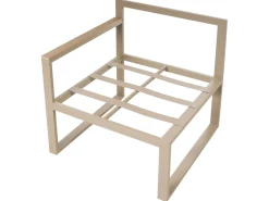 Clearance Beliani Set salotto da giardino con tavolo e pouf 2 posti NOCI Modulare Metallo Beige