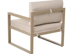 Clearance Beliani Set salotto da giardino con tavolo e pouf 2 posti NOCI Modulare Metallo Beige