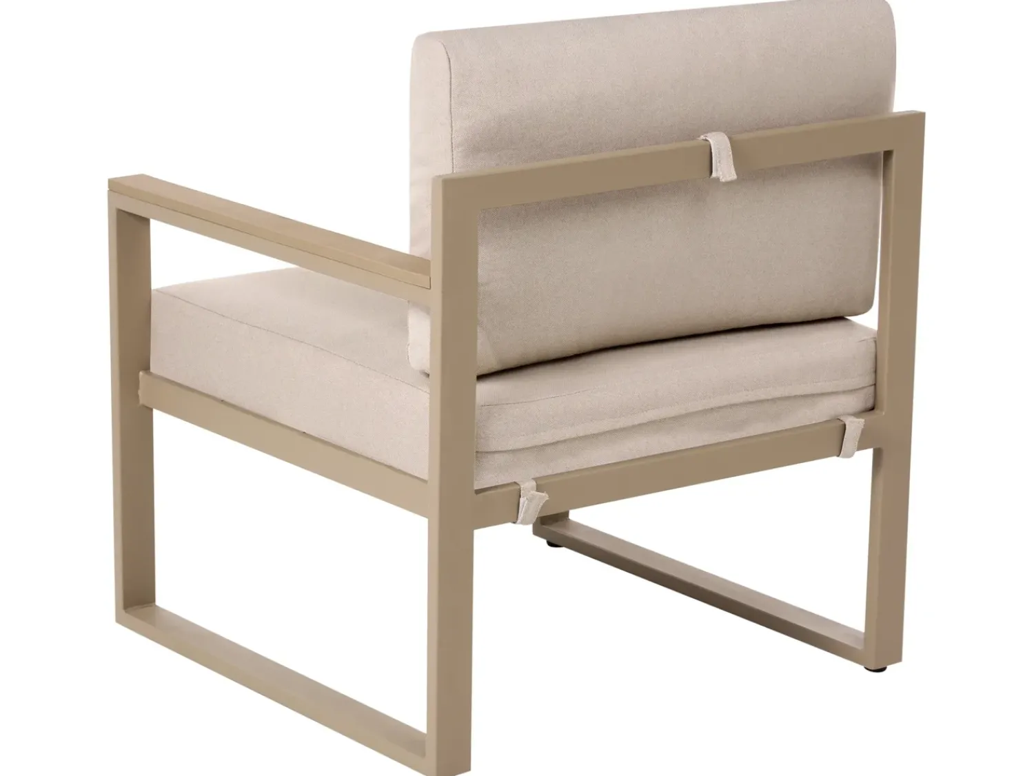 Clearance Beliani Set salotto da giardino con tavolo e pouf 2 posti NOCI Modulare Metallo Beige