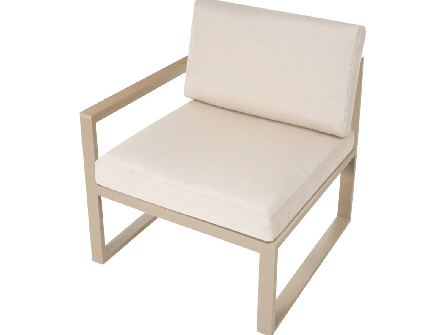 Clearance Beliani Set salotto da giardino con tavolo e pouf 2 posti NOCI Modulare Metallo Beige