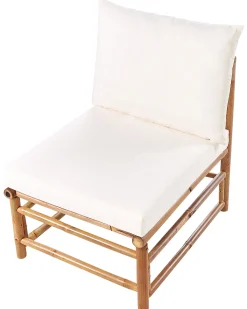 Hot Beliani Sezione a 1 posto da giardino CERRETO Bambù Bianco sporco Bianco Marrone