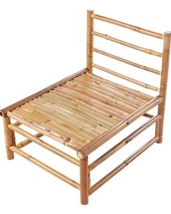 Hot Beliani Sezione a 1 posto da giardino CERRETO Bambù Bianco sporco Bianco Marrone