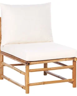 Hot Beliani Sezione a 1 posto da giardino CERRETO Bambù Bianco sporco Bianco Marrone