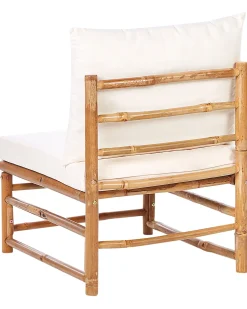 Hot Beliani Sezione a 1 posto da giardino CERRETO Bambù Bianco sporco Bianco Marrone