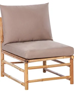 Outlet Beliani Sezione a 1 posto da giardino CERRETO Bambù Tortora Beige Marrone Grigio