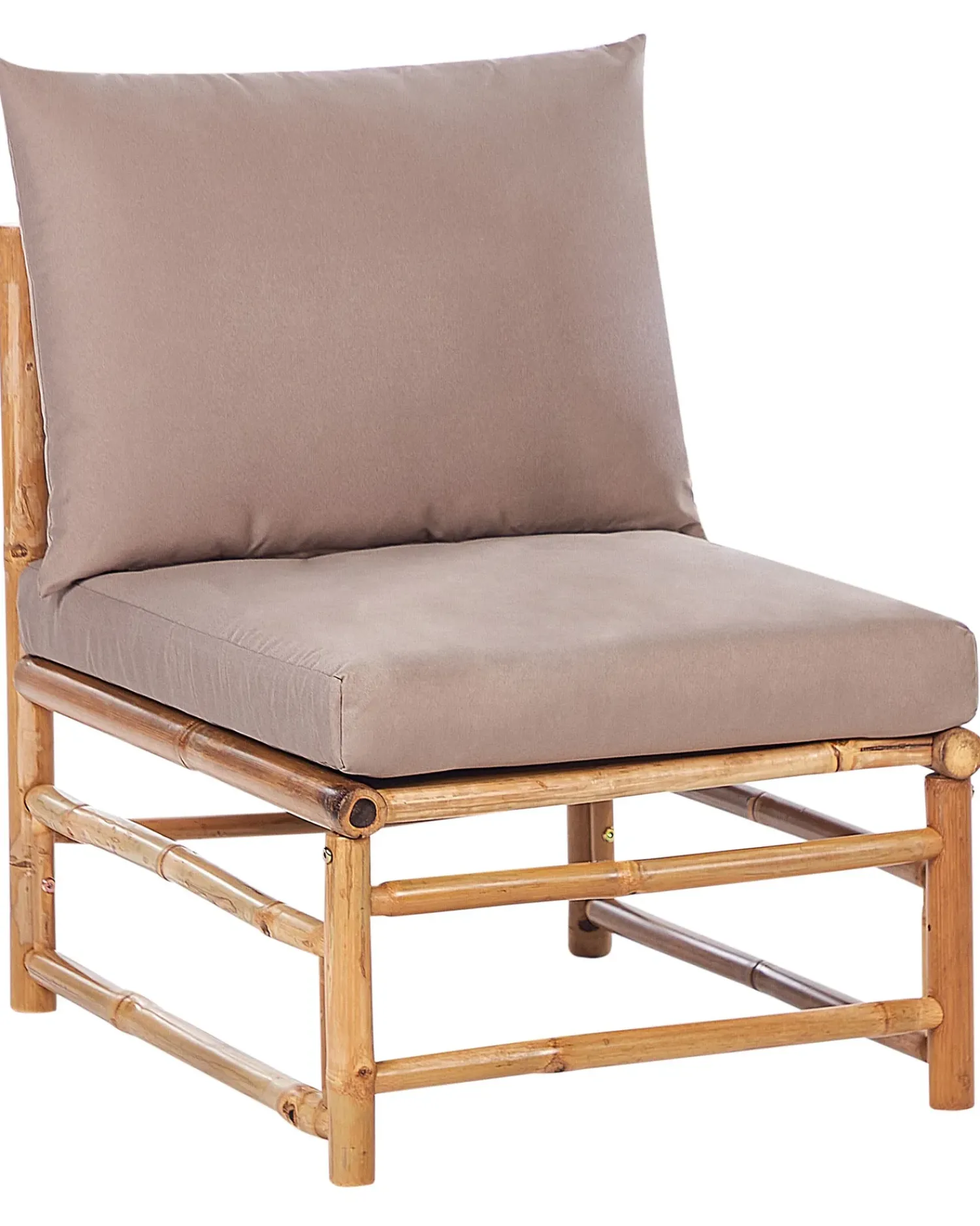 Outlet Beliani Sezione a 1 posto da giardino CERRETO Bambù Tortora Beige Marrone Grigio