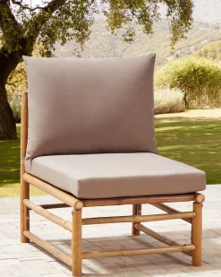 Outlet Beliani Sezione a 1 posto da giardino CERRETO Bambù Tortora Beige Marrone Grigio