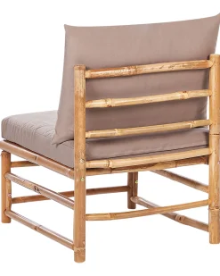Outlet Beliani Sezione a 1 posto da giardino CERRETO Bambù Tortora Beige Marrone Grigio