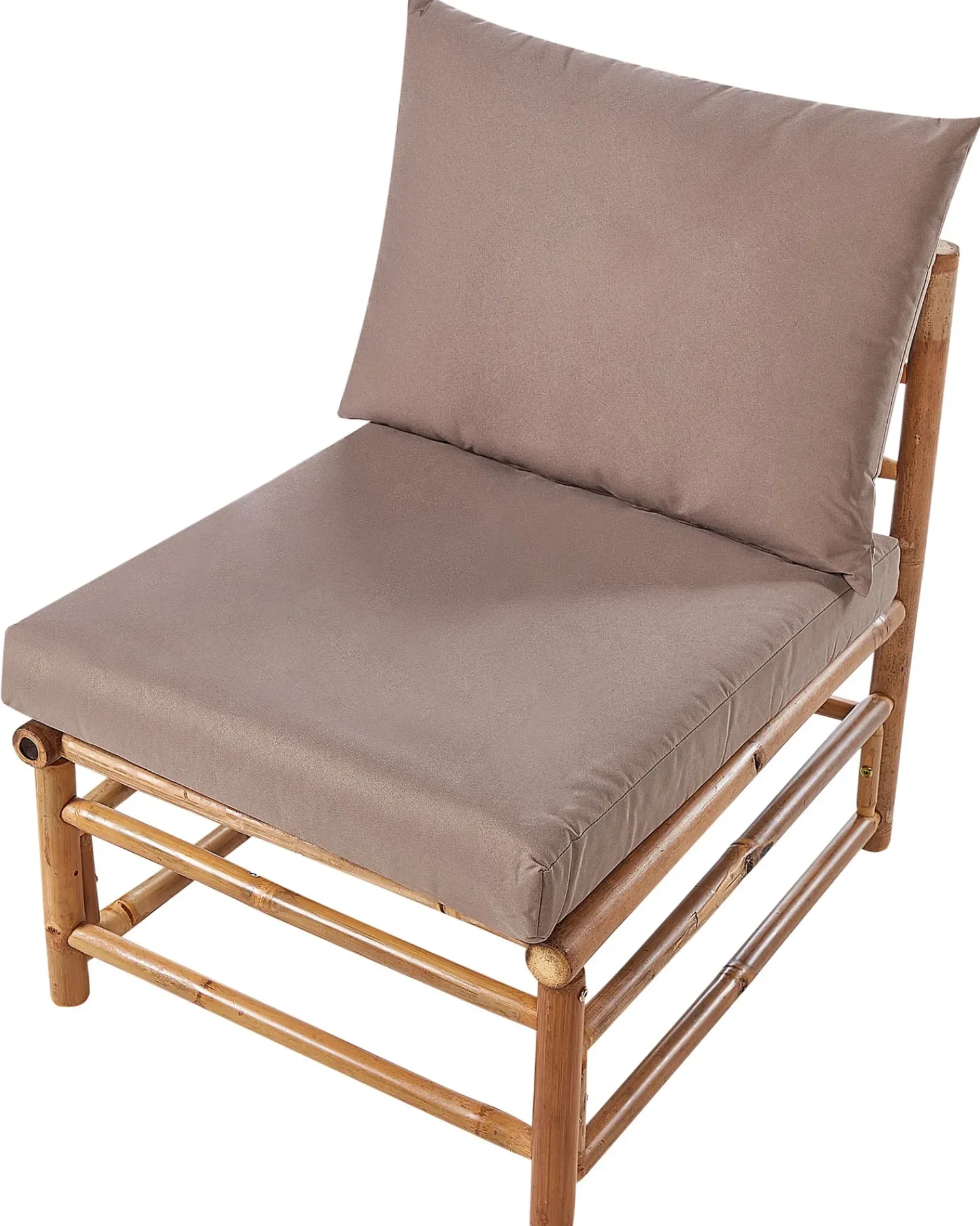 Outlet Beliani Sezione a 1 posto da giardino CERRETO Bambù Tortora Beige Marrone Grigio